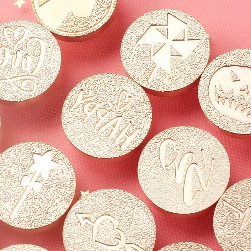 3D Relief Frosted Wax Seal Stamp Bear Happy Love Hello Brass For Scrapbooking Cards Envelopes Wedding Invitations Gift Packaging