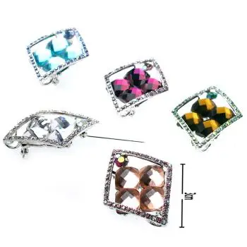 Cubic zirconia Avg Size Marbled Brooch