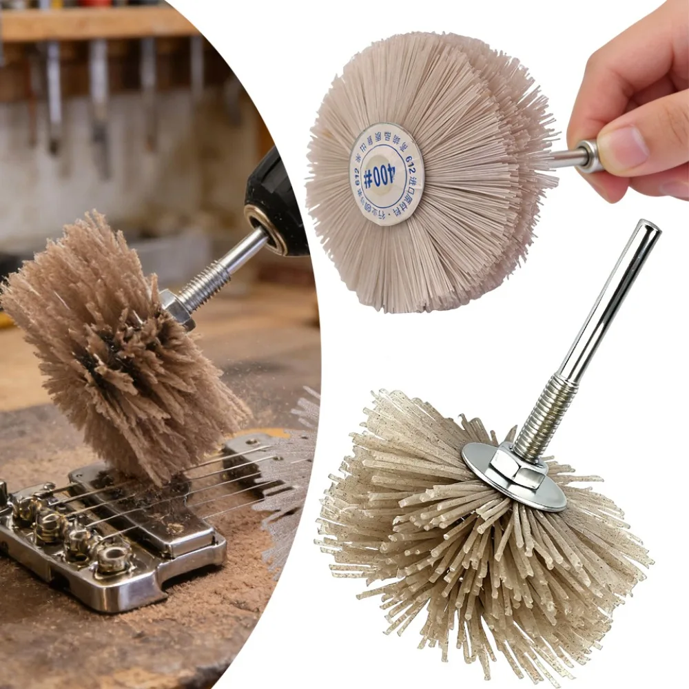 

80 # -400 # Электрическая полировальная щетка для дрели: для металла и дерева, абразивная проволочная, нейлоновая, для удаления заусенцев, насадка-головка для шлифовки