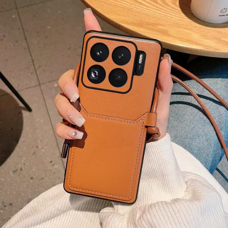 

Retro Brown Leather Phone Case for Honor Magic8 7 Pro/Magic7 RSR with Long Shoulder Strap