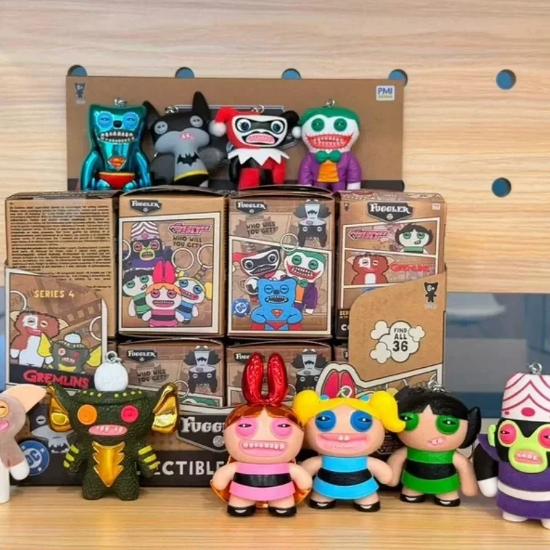 Original Fuggler Collectible Keychains 4 Series Mini Figure Cute Ugly Monster Backpack Keychain Hanging Desktop Toys  Random 1PC