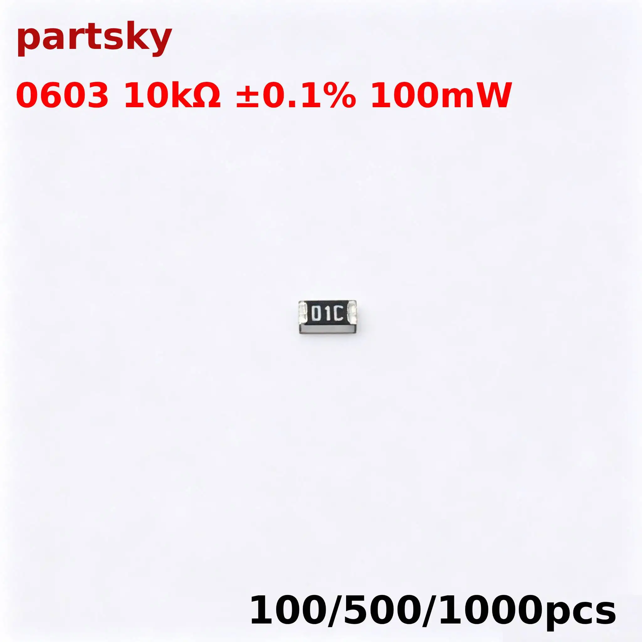 100/500/1000pcs New RT0603BRD0710KL 0603 10kΩ ±0.1% 100mW Thin Film Resistor