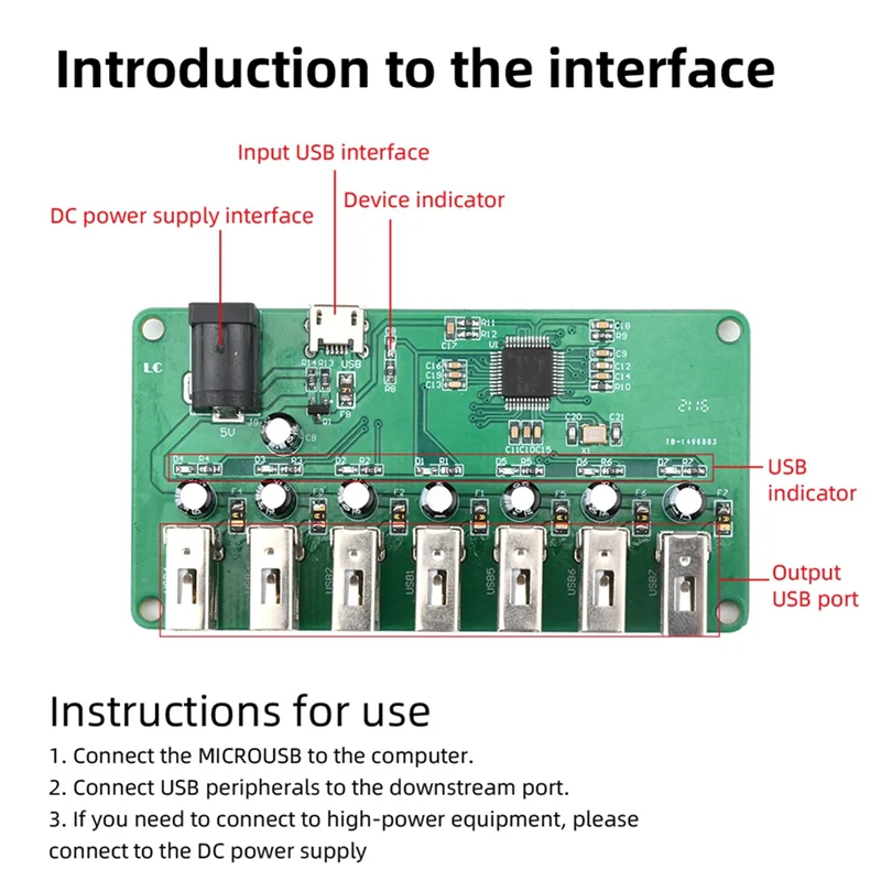 

Durable-DC5V USB 2.0 HUB Module 1 To 7 Port USB Hub Seven Port Splitter Expansion Module With LED 480Mbps,DC5V USB 2.0 HUB Modul