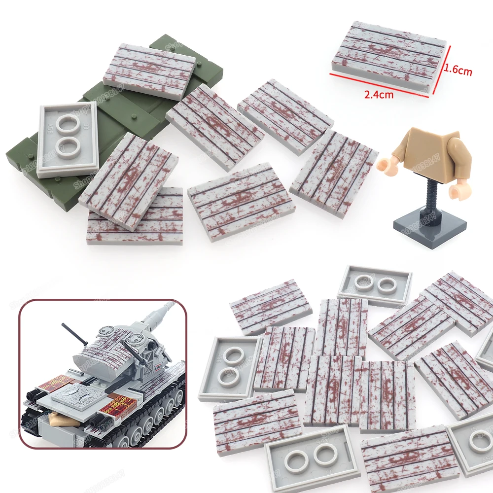 

Rust printed tiles 26603 material iron pattern 2*3 building block moc figures military accessories scenes model diy boy gift toy