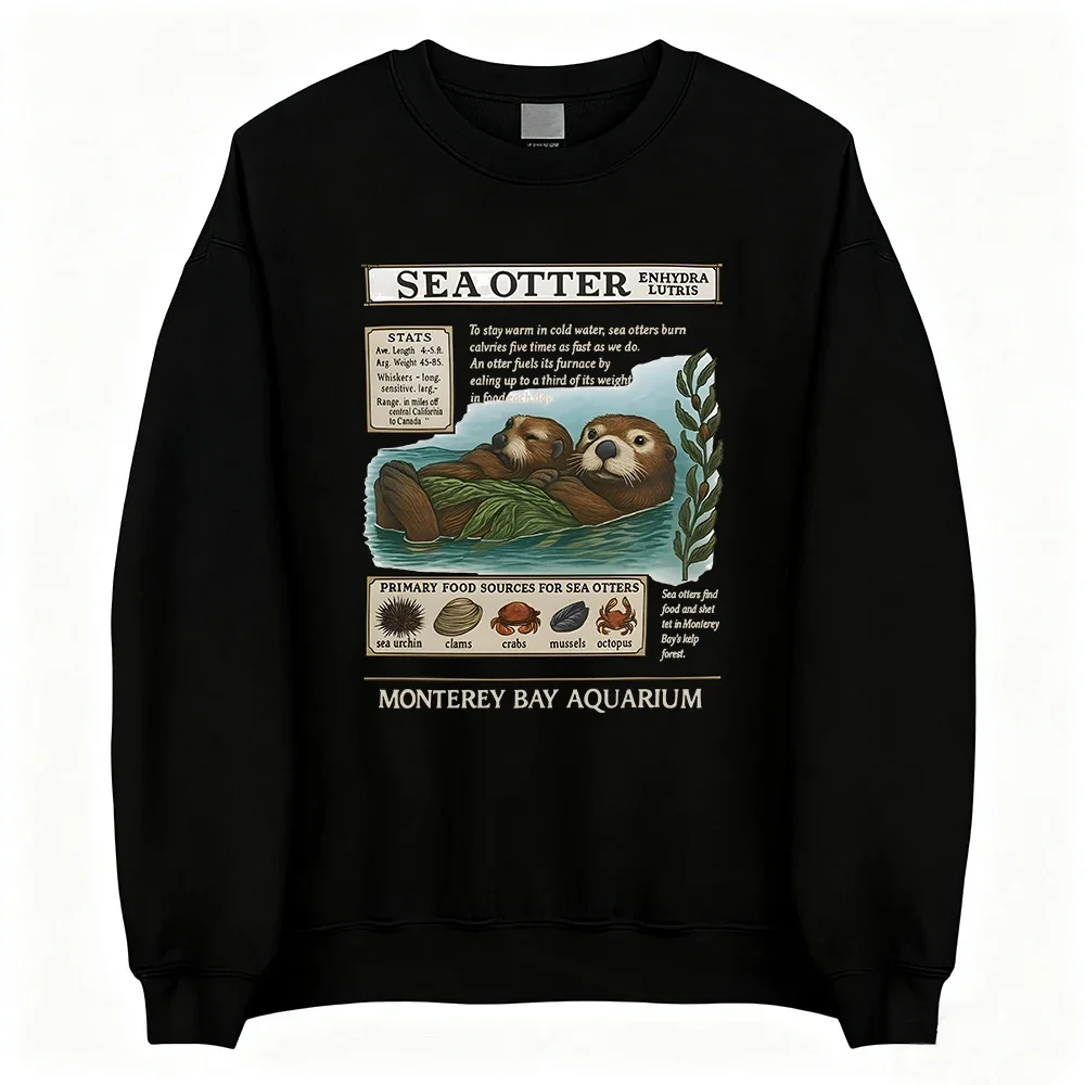 البحر قضاعة مونتيري خليج حوض السمك البلوز طويلة الأكمام الإناث الشتاء البلوفرات Crewneck النساء الرجال ملابس كاجوال الشارع الشهير