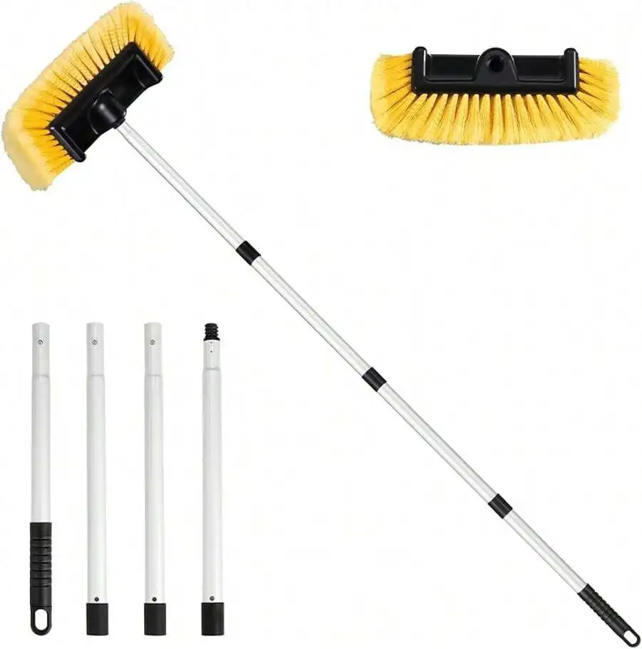 62 Long Handle Soft Bristle Car Wash Brush, Scratch-Wash Mop Kit Exterior, Universal RV, Truck, SUV - Popular Car Cleaning