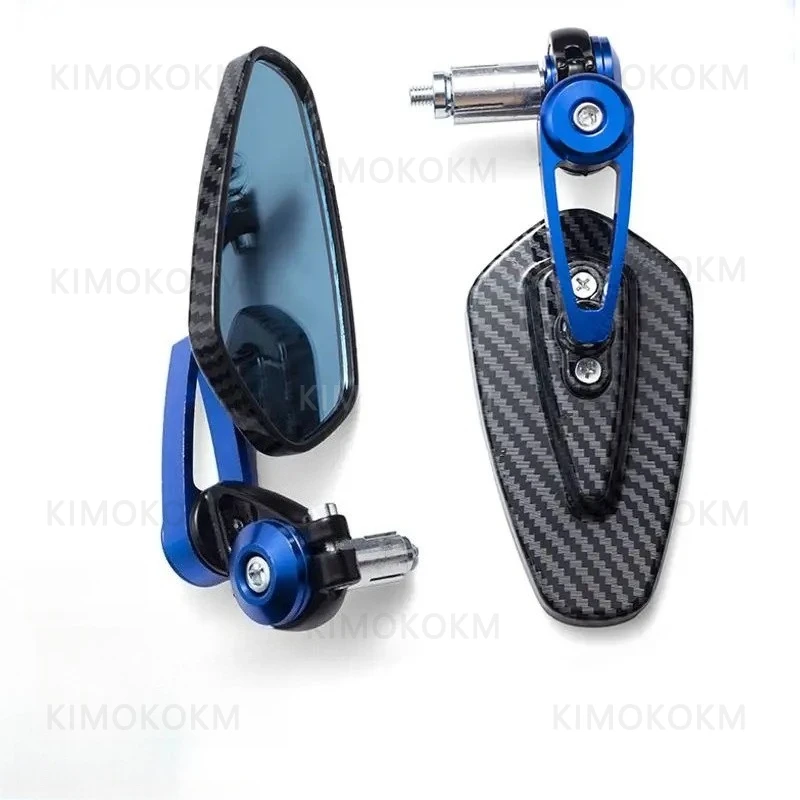 Universal  Motorbike Accessories Motorcycle Rearview Mirror Carbon Fiber Pattern Handlebar Mirror Modified Inverted Rear Mirror