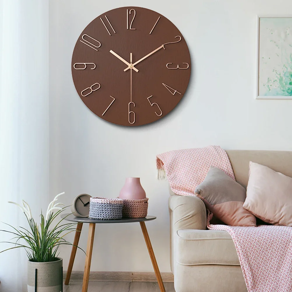 

12inch Wall Clocks Living Room Silent Brief Wall Clock Nordic Fashion Wall Watch Hand Simple Quartz Clock Home Room Decor