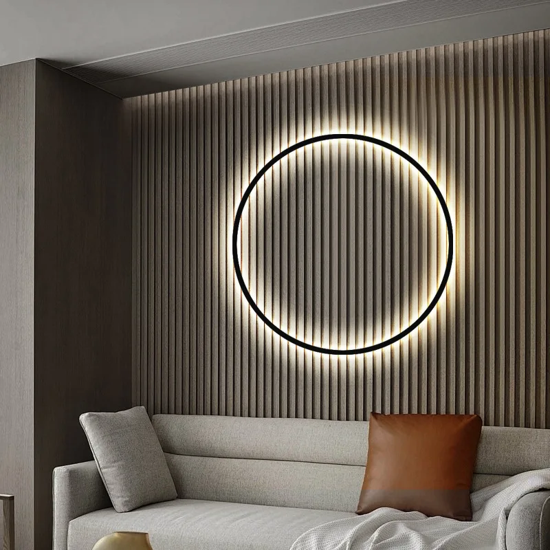 Imagem -05 - Nordic Circle Bedhead Wall Lamp Designer Minimalista Luz Quarto Sala de Estar Lobby Decoração Fundo do Hotel Iluminação de Luxo