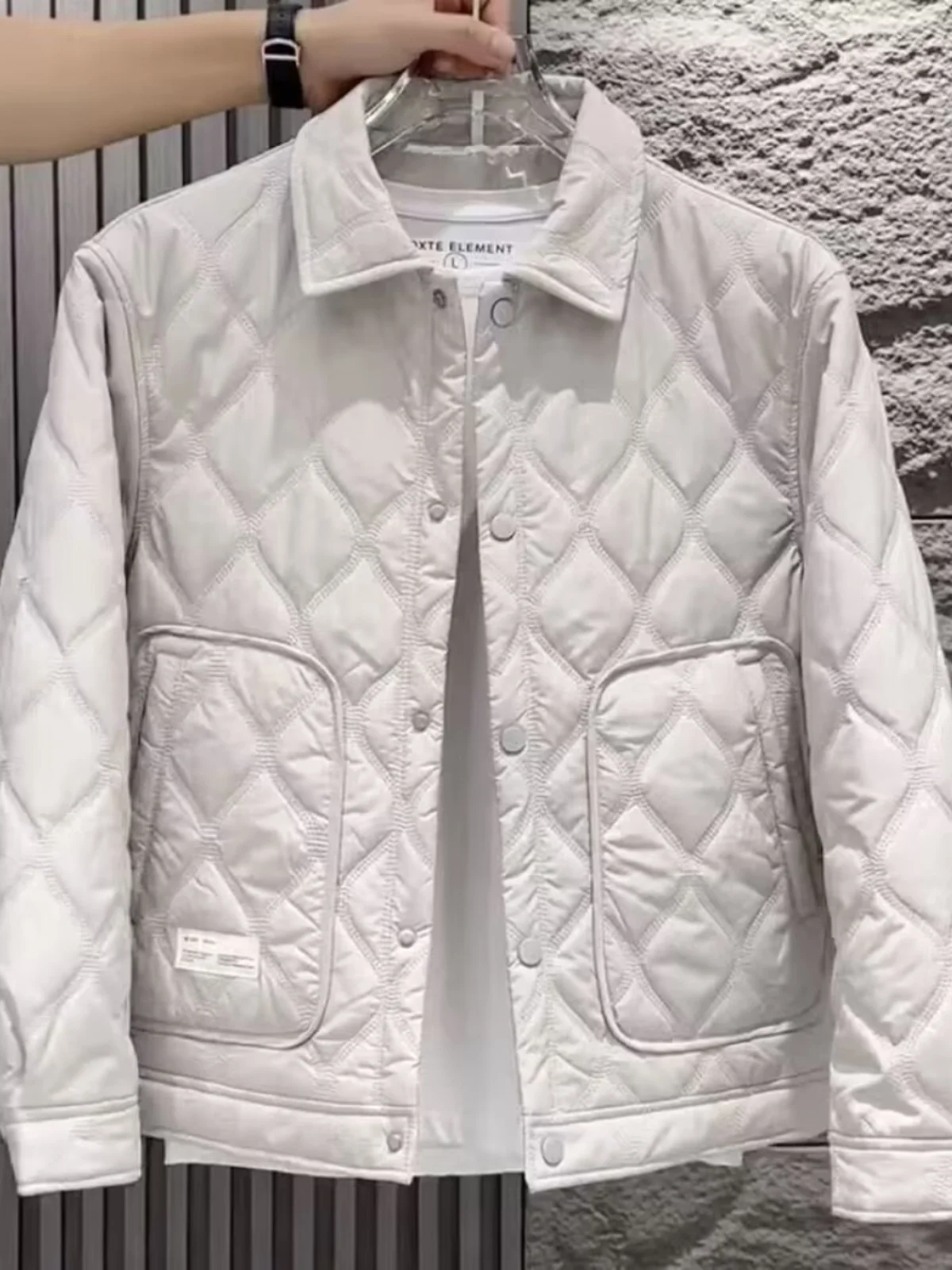 

Faionable Urban Men's Jaet Lightweight Loose Fit Cotton Coat with Flap Collar Hipster Haome Sle for Autumn Winter