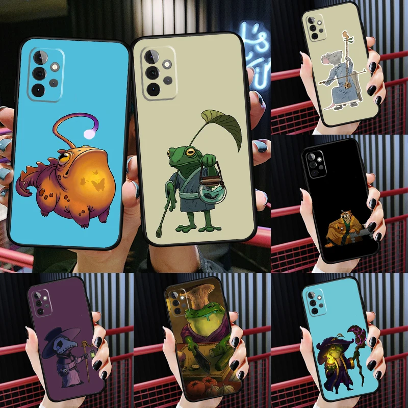 Cute Mouse Axolotl Frog Wizard Cover For Samsung Galaxy A54 A52S A52 A32 A22 A12 A72 A33 A53 A73 A14 A70 A51 A71 Case