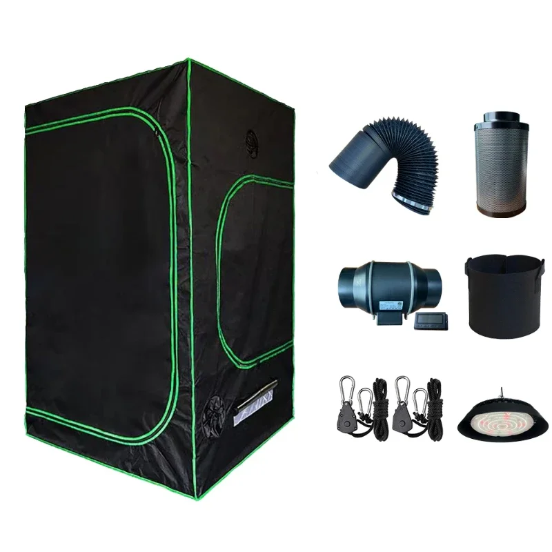 Factory Direct 120x120x200 4x4 Hydroponics Large Durable Garden Plant Growth Greenhouse Indoor Growth Tent Full Set Kit