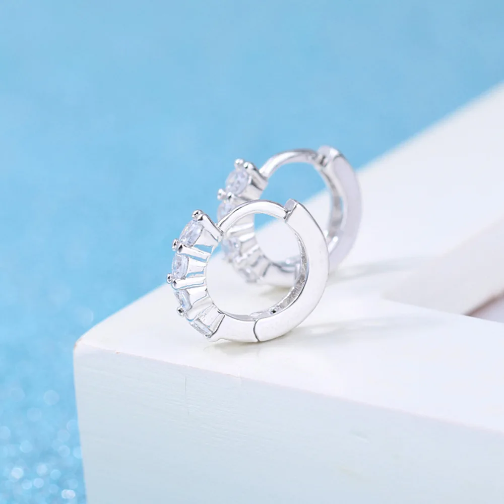 Glamor 925 Sterling Silver Luxurious Single Row Zircon Earrings for Women Fashion Wedding Party Accessories Jewelry