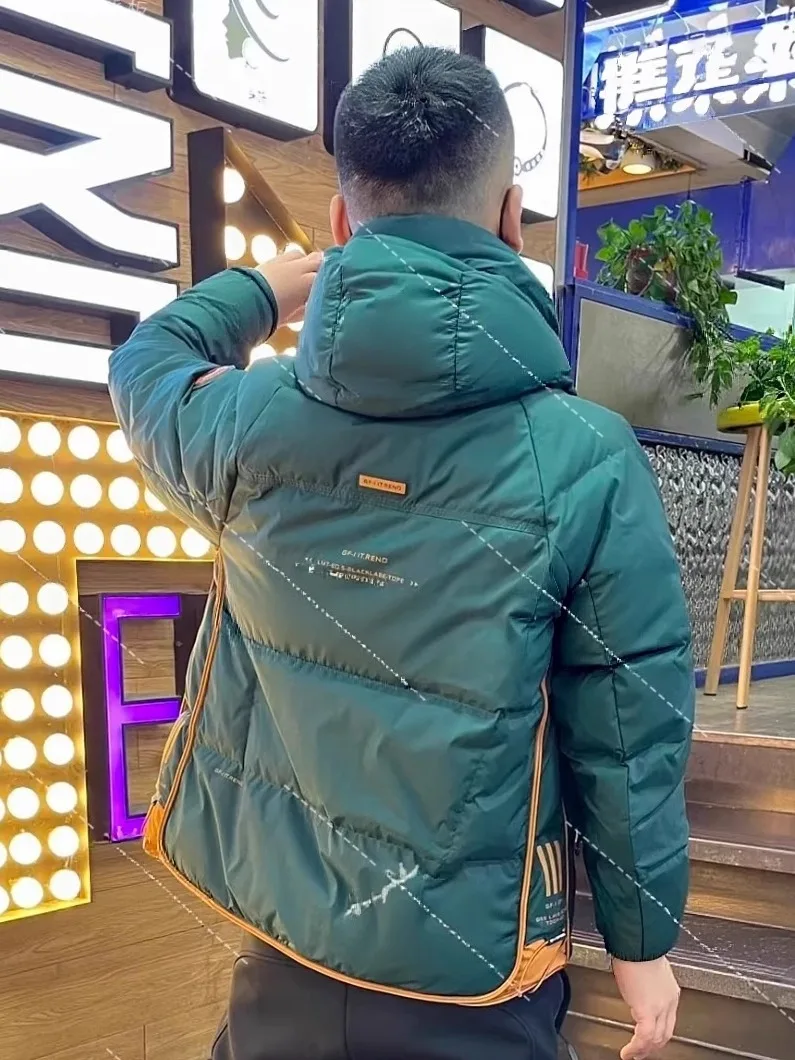 

Высококачественная мужская пуховая куртка с капюшоном, осень-зима, Новое поступление, универсальная деловая повседневная куртка высокого класса, молодежная длинная молния све