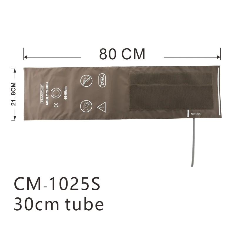 Arm Circumference 46-66cm Reusable Blood Pressure Cuff, Single Tube NIBP Cuff with Bladder, Medical Monitors Accessory