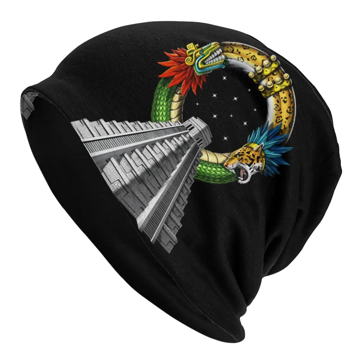 

Ancient Aztec Pyramid Thin Skullies Beanies Fashion Caps For Men Women Ski Caps Bonnet Hats