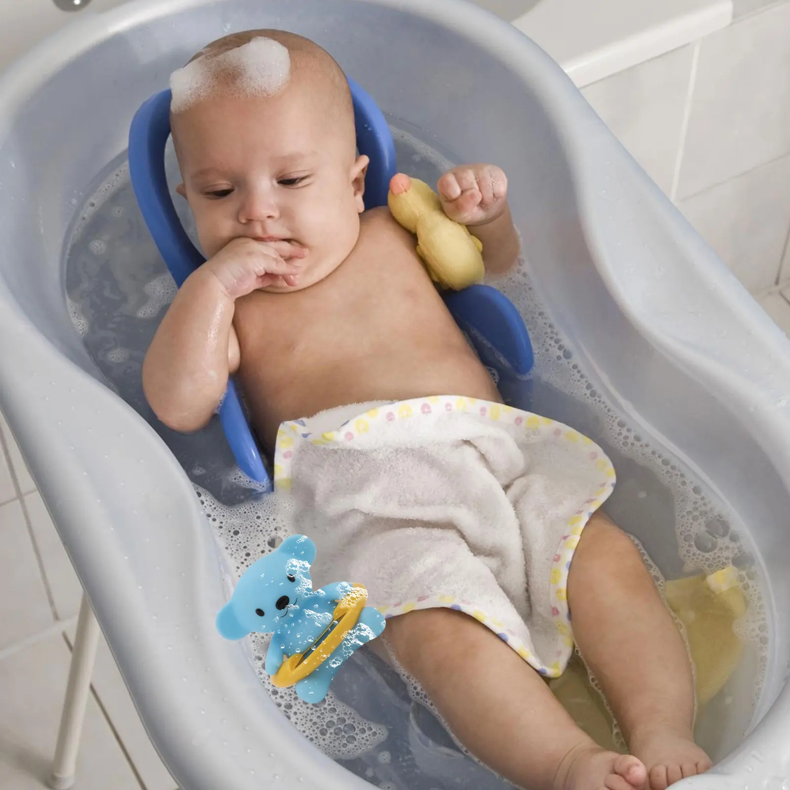 

Baby Bath Water Thermometer Lovely Bear Shaped Floating Temperature Gauge Bathing Accessories Baby Bath Toy Plastic Material