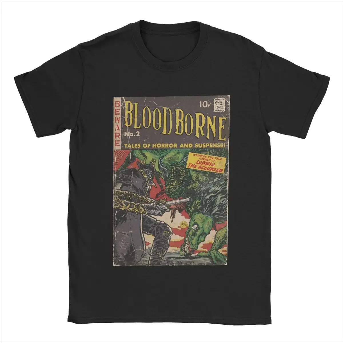 Men Bloodborne Comic Cover T Shirts Pure Cotton Clothing Vintage Short Sleeve Round Neck Tee Shirt 4XL 5XL T-Shirt