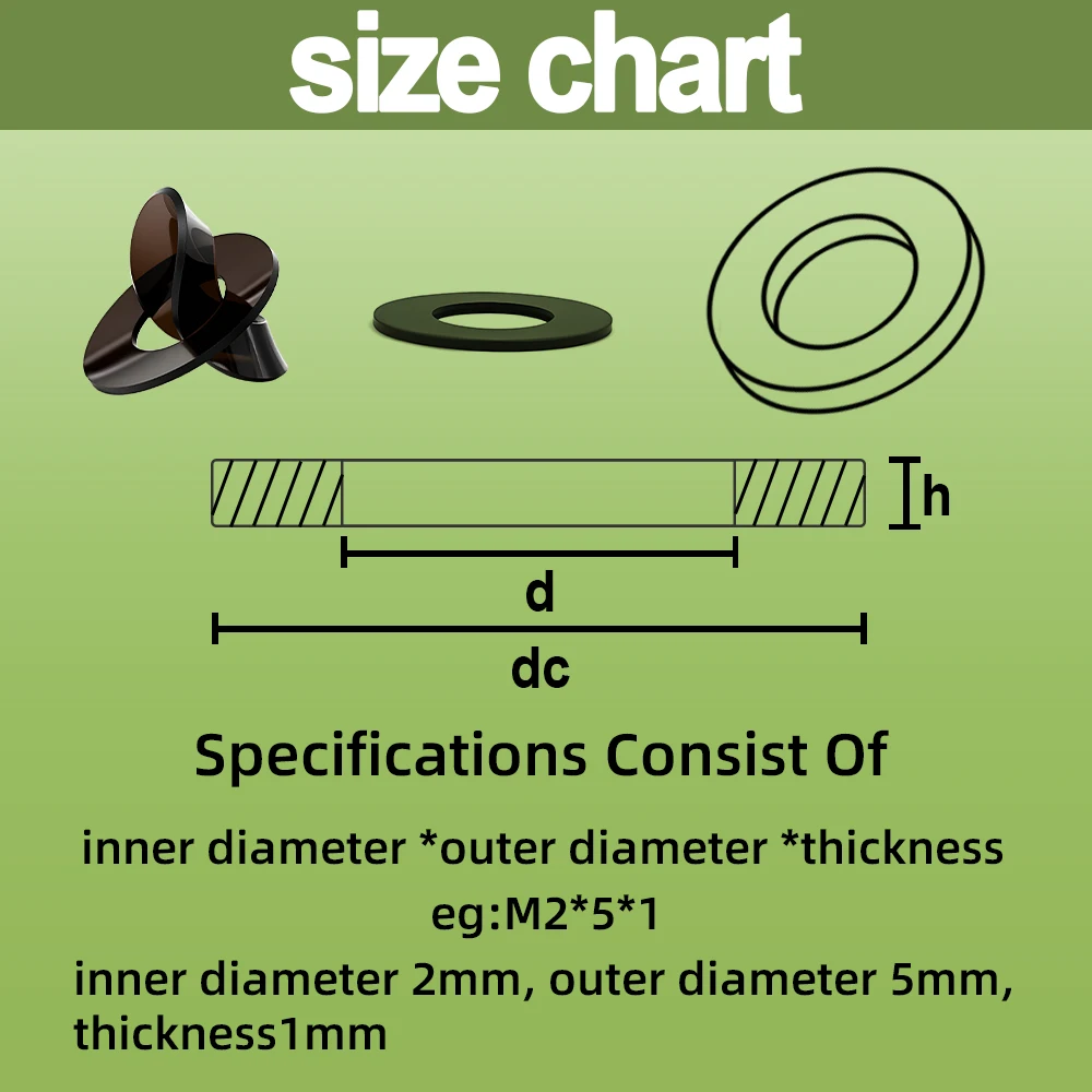 Black Soft Hard PVC Plastic Insulation Transparent Gasket Ring Spacers Flat Washer 0.3-1mm M2 M2.5 M3 M4 M5 M6 M8M10 Shock-proof