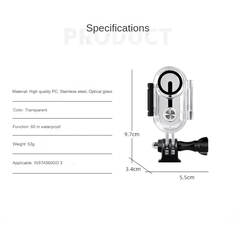 Waterproof Shell For Insta360 GO 3 Thumb Waterproof Housing Shell 40M Diving Protective Case Sports Camera Accessories