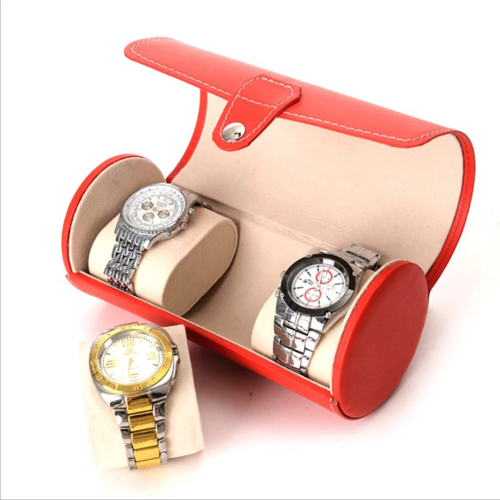

3-Bit Watch Ring Storage Box Desktop Organiser Jewelry Rack Cylinder Bag Premium Material Durable Use Sturdy Professional Design