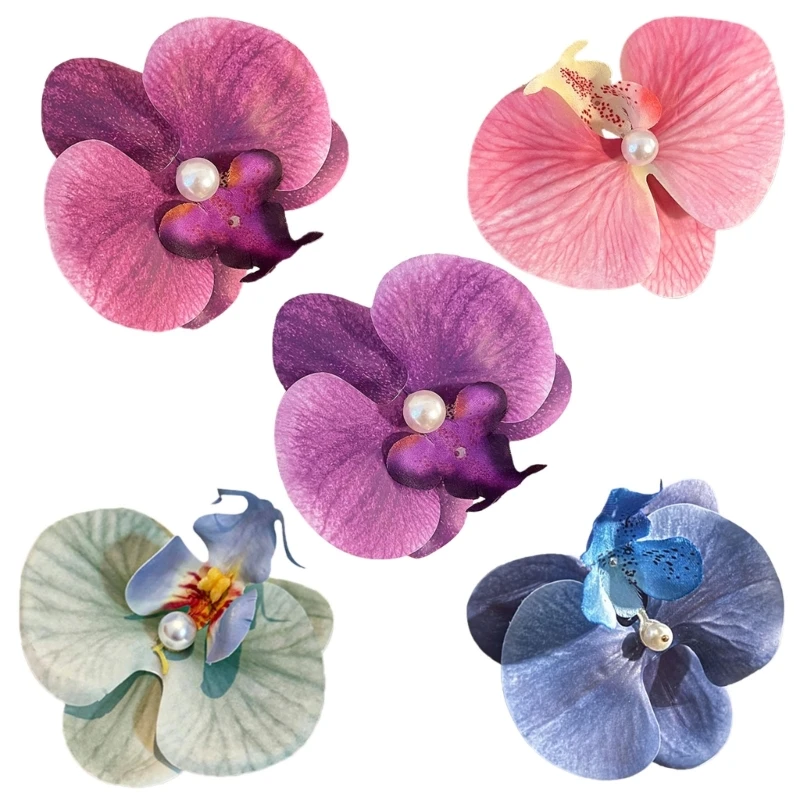 Elegant Flower Hair Clip Unique Hair Barrettes Large Phalaenopsis Hair Clip Hairpin for Weddings and Parties Decors