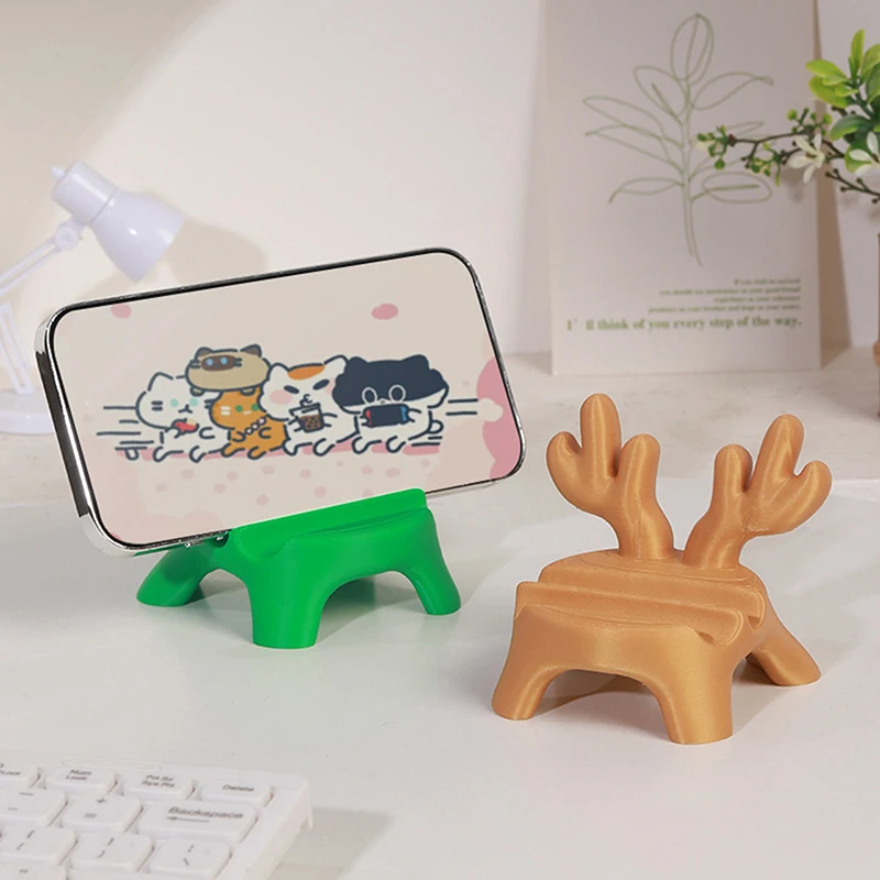 1pc Dopamine Color Creative Stool Phone Stand, Desktop Office Desk Fun Decor, Tablet Support Holder, Photo Frame Stand