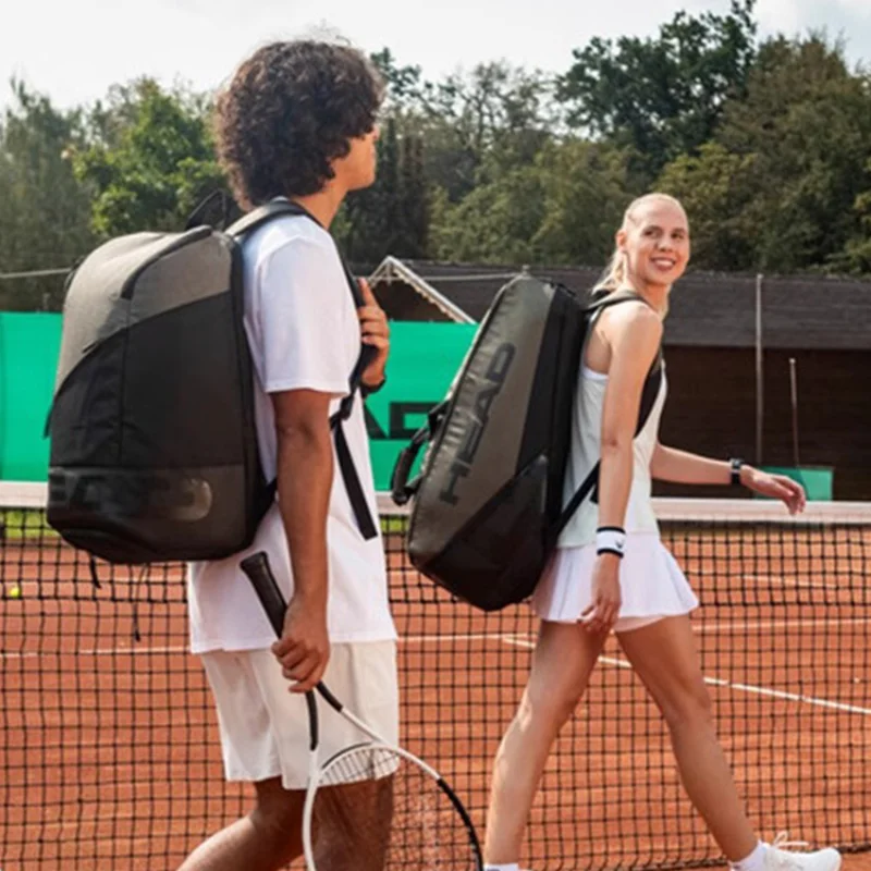 HEAD Tennis Badminton Racket Bag Large Capacity Sports Handbag Retro Training Clothes Shoes Backpack