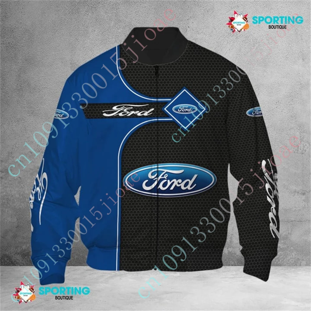 Ford Bomber Jacket Harajuku Parkas Windbreaker Jackets For Men's Clothing Techwear Baseball Uniform Thick Coat Custom Logo