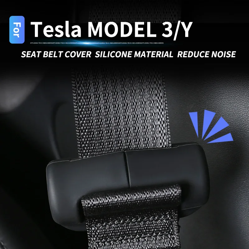 For Tesla Model Y 3 Car Seat Belt Clip Case Silicone Collision Avoidance Safety Belt Buckle Cover Interior Anti-Scratch Cover