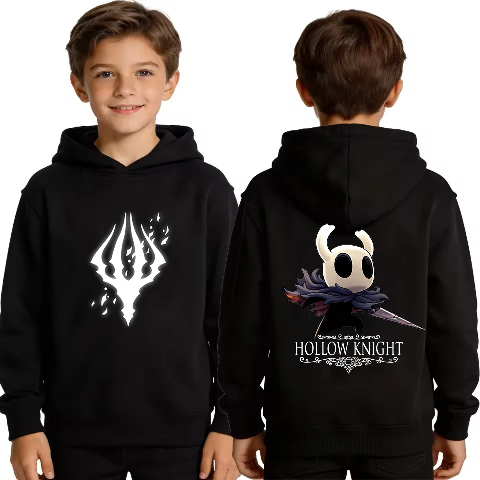 Game Hollow Knight Print Hoodies Sweatshirts Autumn Harajuku Pullovers Boys Girls Clothes Y2k Hooded Tops Sudadera Kids Clothes