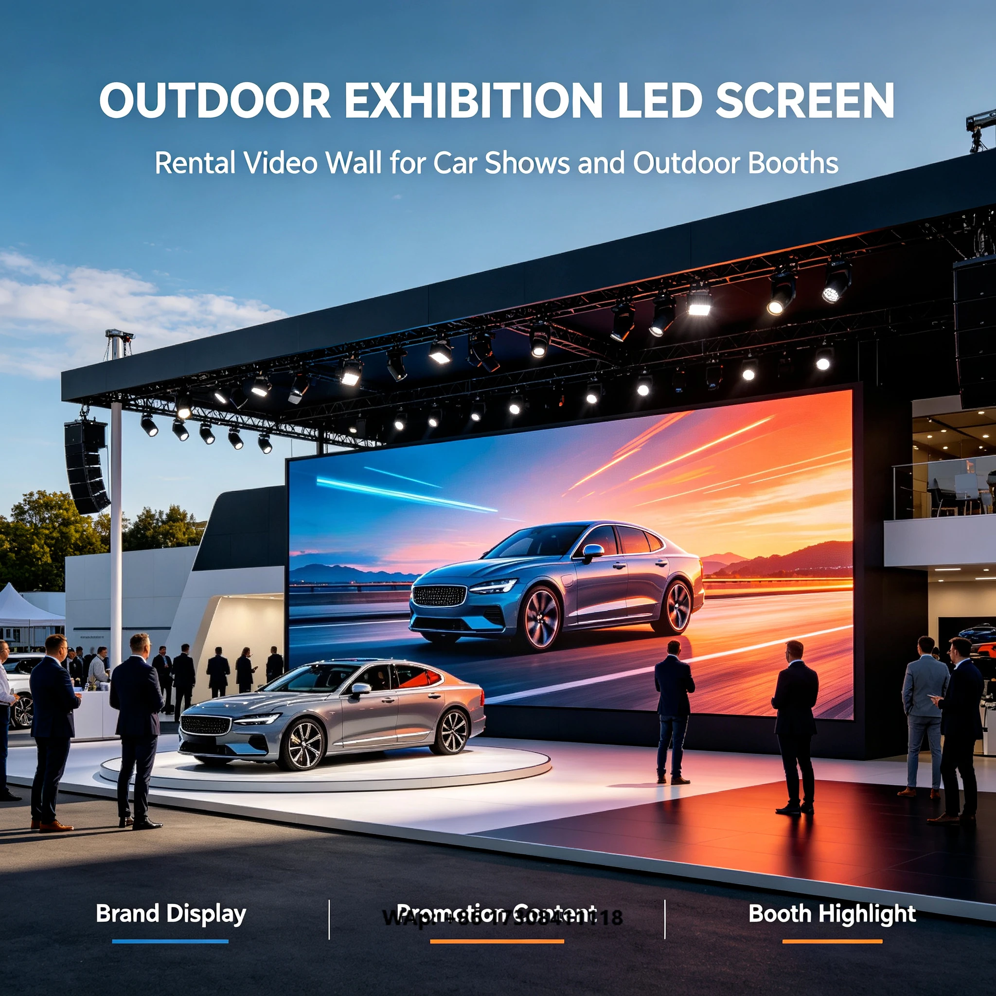 Outdoor High Brightness Rental LED Wall Fast Disassemble Trade Show Screen IP65 Waterproof Sunlight Readable 2-Year Warranty