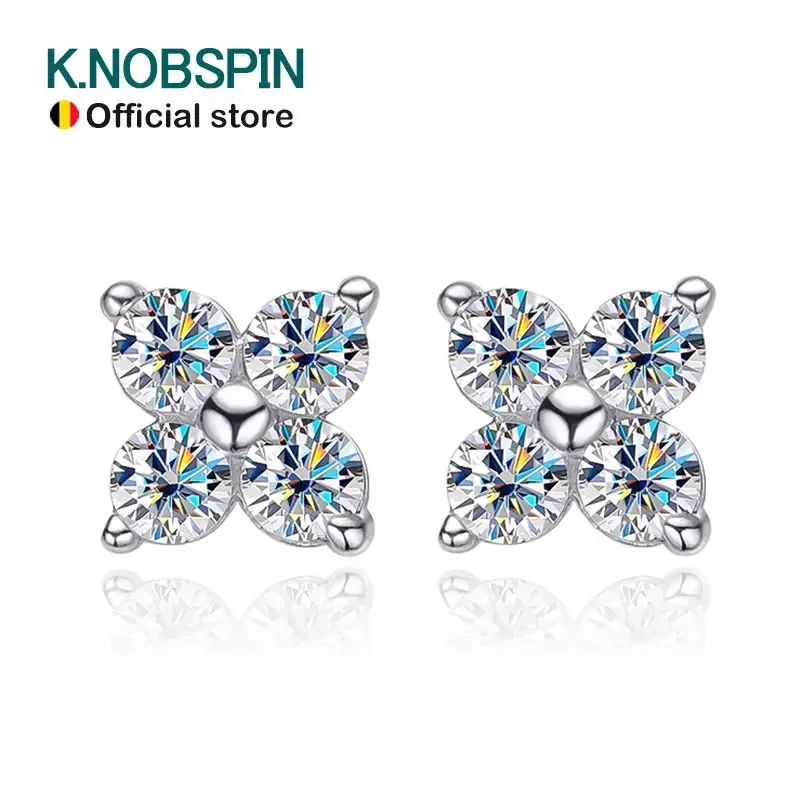 New D VVS1 Round Moissanite Stud Earrings for Women Man 4 Stones Classic s925 Sterling Silver Earring with GRA Gift Jewelry