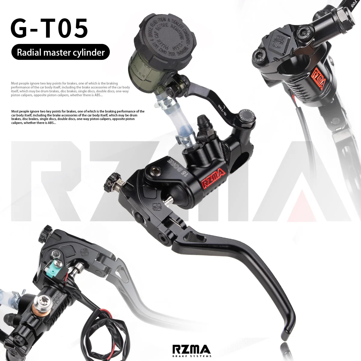 RZMA Motorcycle GT05 Radial Mount Foldable Brake Clutch Lever Set - High Thrust CNC Upgrade for  Braking System (Universal Fit)