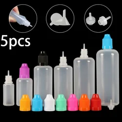 5 stücke LDPE Kunststoff Flüssiges Wasser Squeezable Eye Vape Saft Dropper Leere Flaschen mit Kind Beständigem Verschluss (Flaschen + kappen + Spitzen)