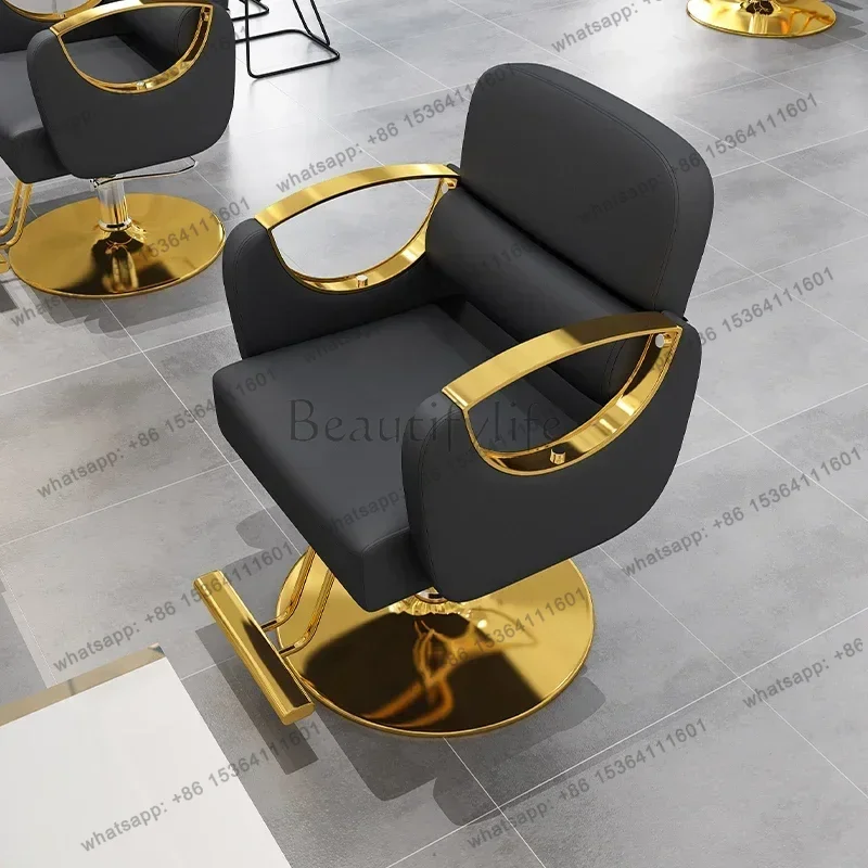 LJY Salon Support Barber Chair Professional Rubber Equipment Lifter Barber Chair Leather Hydraulic Cadeira De Barbeiro Furniture