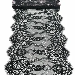 3M/Lot 1.5M/pc Width 9 3/4 inch (25cm) Black Eyelash Lace Trim Non-Elastic Lingerie Sewing Craft DIY Apparel Fabric Accessory