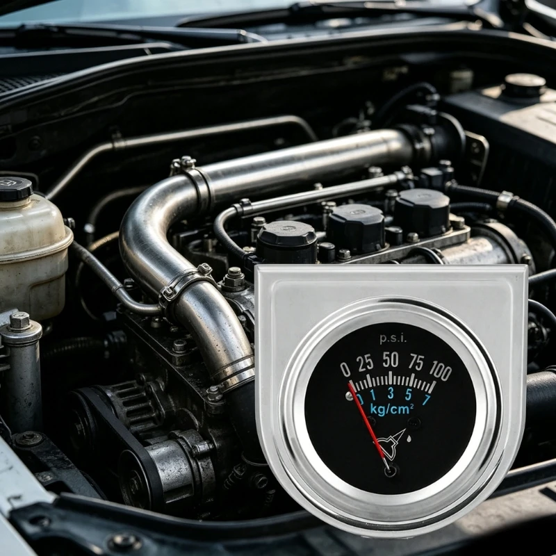 M76E Hochgenaues Motoröldruckmessgerät mit 0100 Einheiten, Metallhalterung und ABS-Gehäuse – Detail 5