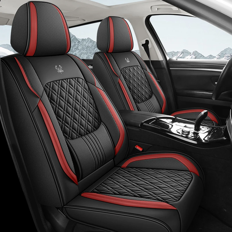 

Universal Five-Seater Car Seat Covers Grid Pattern Adjustable Lumbar Support Suitable for Most Cars Vehicle Seat Cushion Covers