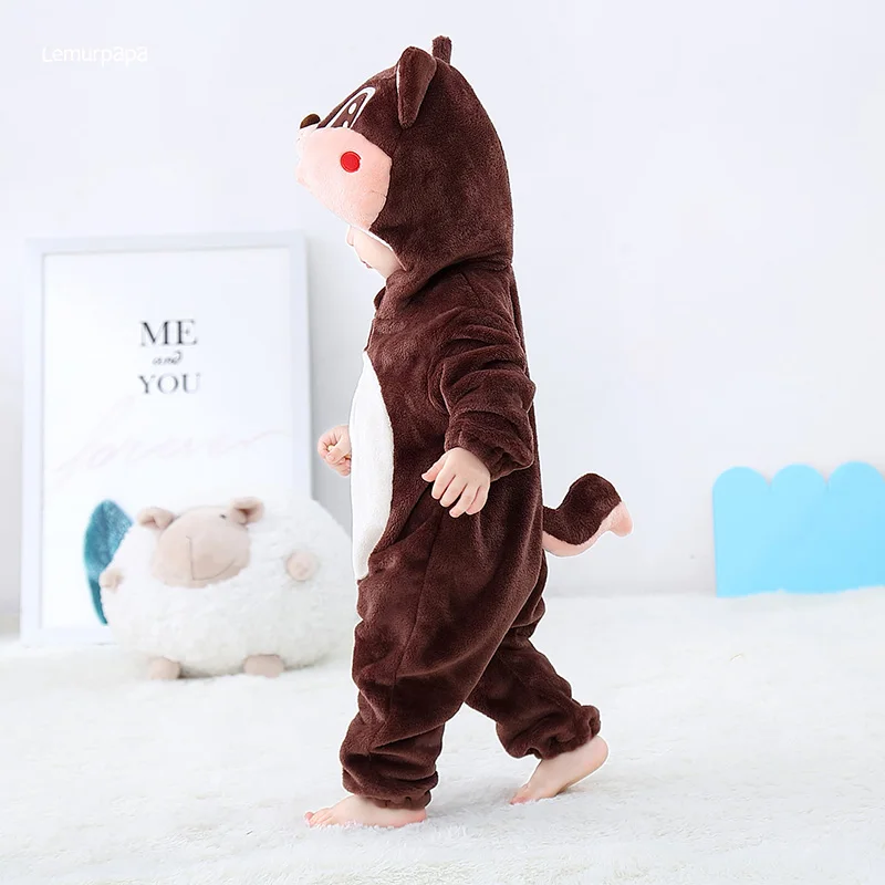 Squirrel Romper Baby Boy Girls Pajama Toddlers Winter Outfit Halloween Animal Suit Onesie Festival Party Bebe Clothes Kigurumis