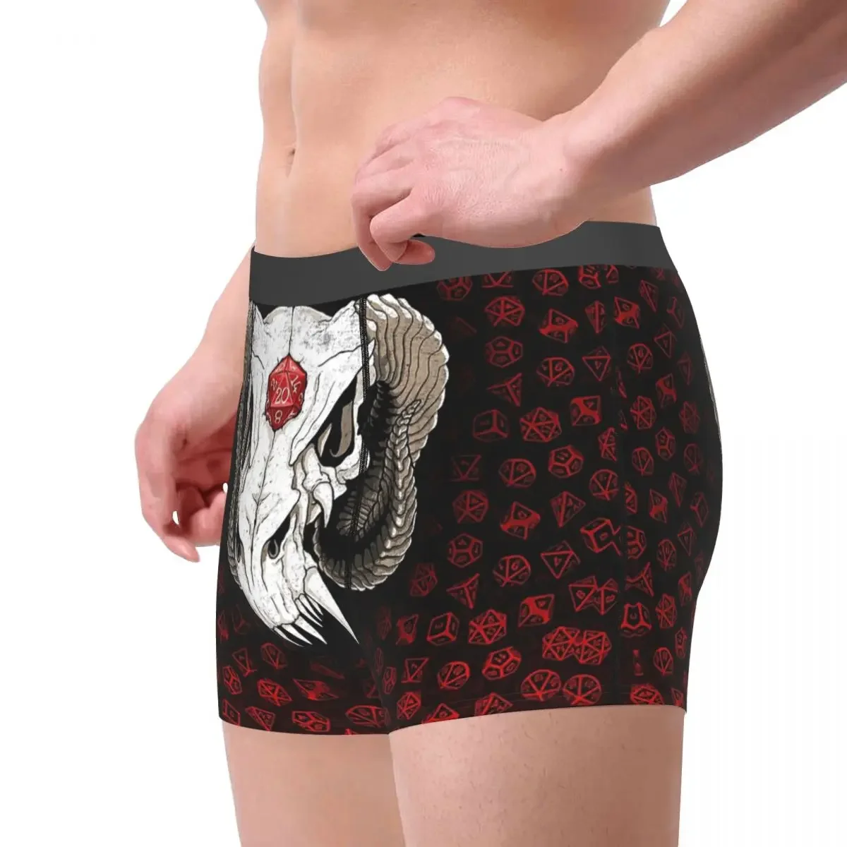 Dragon Skull D20 Underpants Breathbale Panties Male Underwear Print Shorts Boxer Briefs