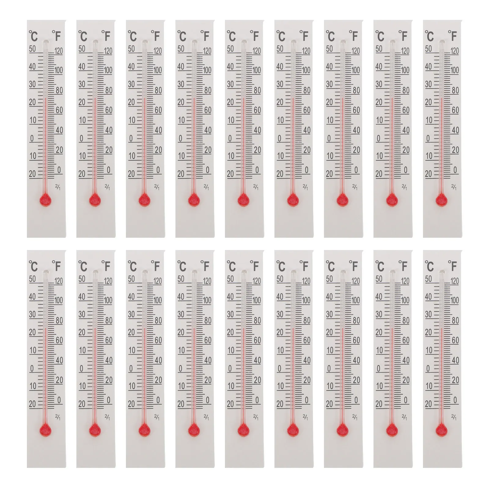 30Pcs Glass Temperature Thermometer Dual Scale Mini Glass Tube Cardboard Thermometer Red Liquid Indoor Outdoor Classroom Science