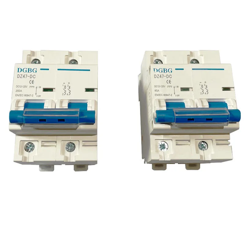 2P 80A/100A/125A/150A/200A/250A DC Circuit Breaker 12V-125V Solar RV Yacht Battery Protection Circuit Breaker Protection Switch