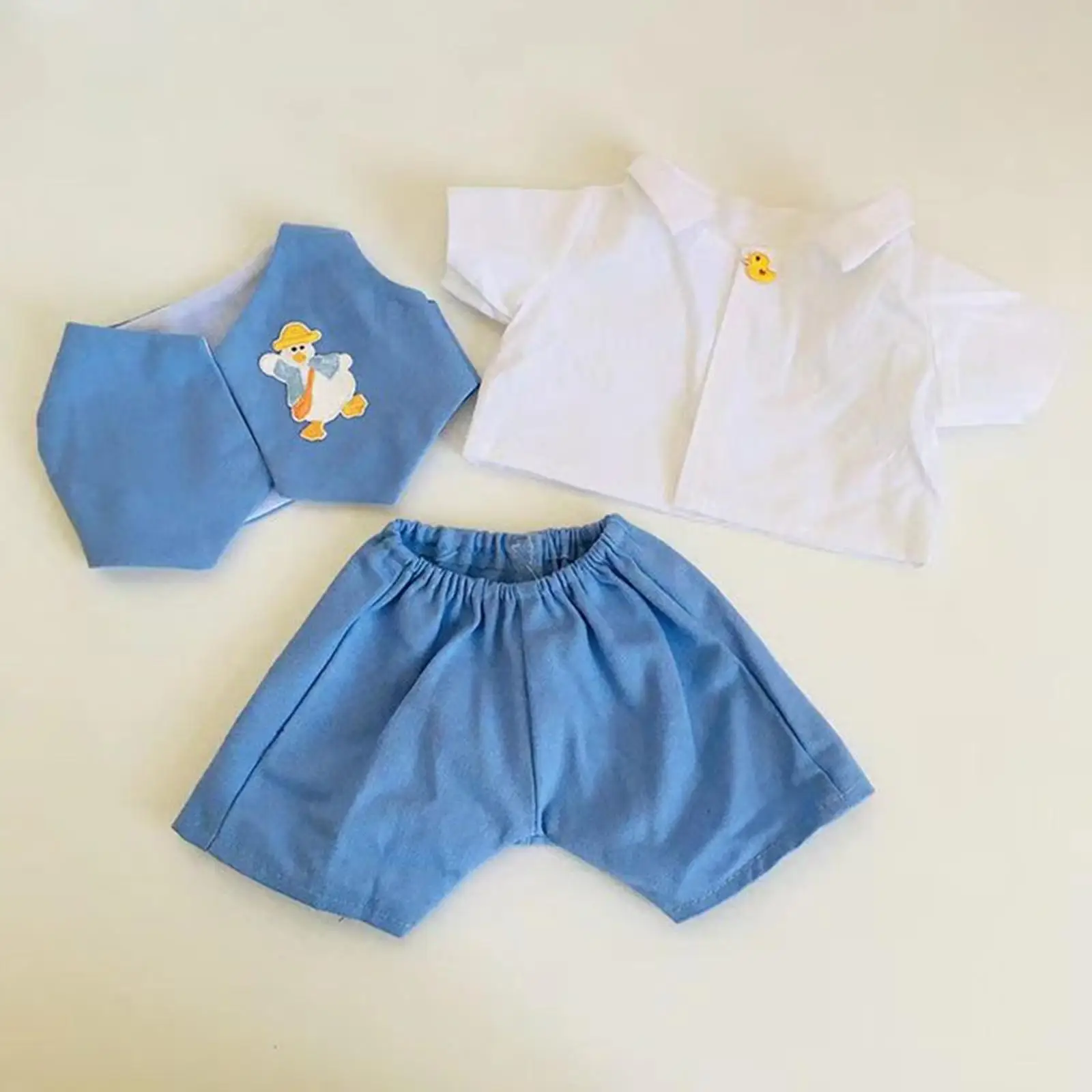 Plush Doll Vest Pants Set Photo Props Flexibility Imagination Clothing Dress up Make Your Own Dolls with Shirt for 14.57'' Doll
