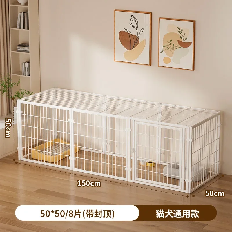 Escape Proof Dog Crate Cat Cage Indoor Use With Top Cover Universal For Dogs And Cats Large Free Space Pet Kennel Pen Save Space