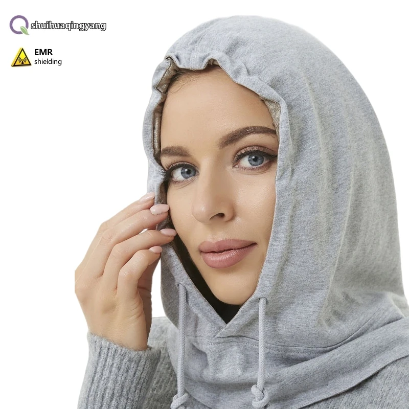 Recommended electromagnetic radiation protective silver fiber head hood 5G base station, Computer room EMF shielding cap
