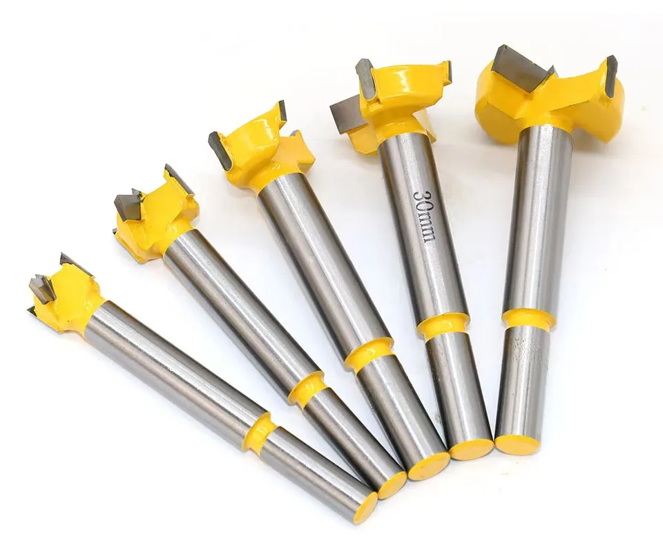 hit product5Pcs Hinge Jig Drill Guide Set 20mm Forstner Bit Cup Style Concealed Door Boring Hole Carbide Masonry Drilling Hex SD