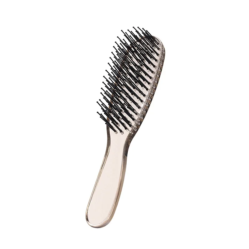 Transparent Detangling Hair Brush, Long Handle Anti‑Static Hair Comb, Nylon Bristle Smooth Styling Hairbrush for Daily Home Hair