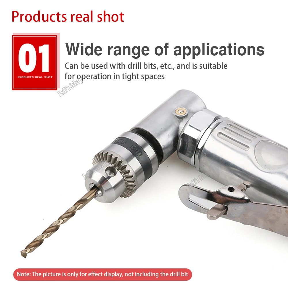 Right Angle the Grinder 1/4 High Speed 90° Elbow Right Angle Drill Pneumatic Tool Extension Power Screwdriver Drill