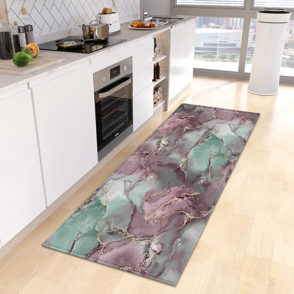 

VIKAMA Kitchen Floor Mats, Anti-Slip And Oil-Resistant Foot Mats, Quick-Drying Carpets At The Entrance, Home Decoration